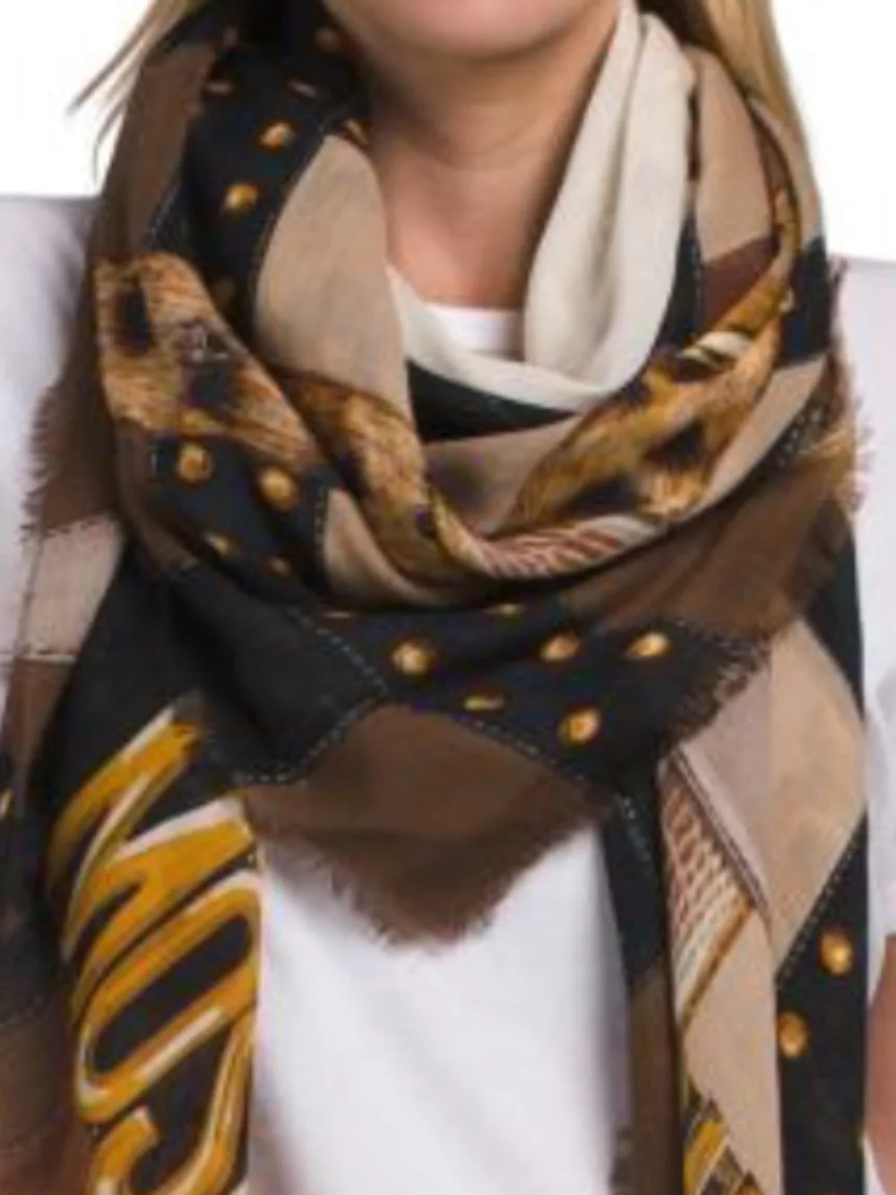 NWT MOSCHINO made in italy wool blend printed scarf